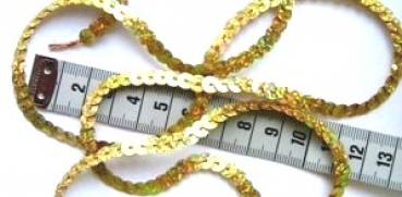 Paillettenband Holo gold einreihig